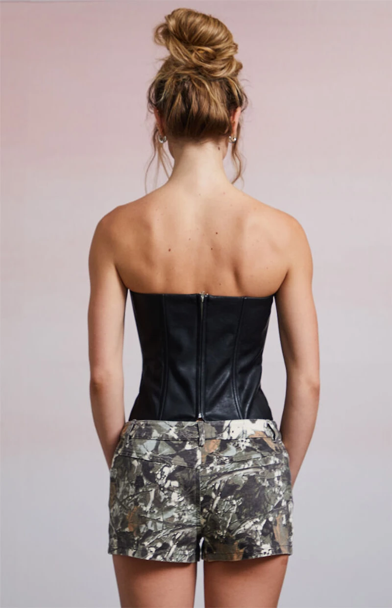 Third Charm Jovie Studded Faux Leather Tube Top