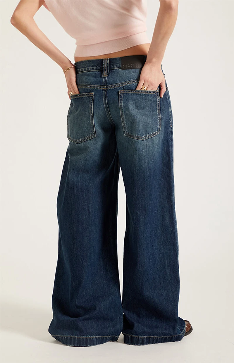 Pacsun Sloane Low Rise Ultra Baggy Jeans Dark Blue