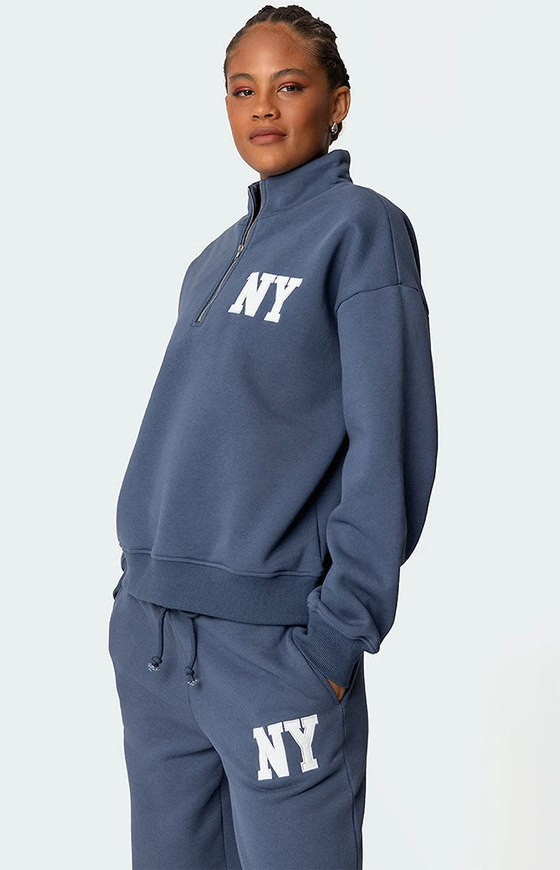 Edikted NY Quarter Zip Sweatshirt