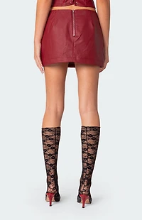 Edikted Aster Faux Leather Mini Skirt