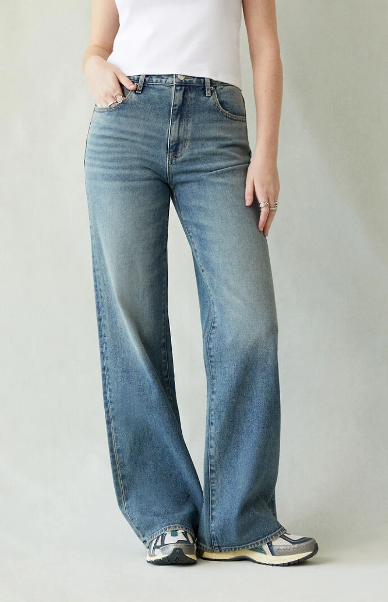 Pacsun Madison High Waisted Girlfriend Jeans Medium Indigo