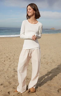 John Galt White Leah Long Sleeve Top