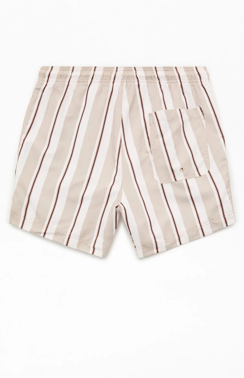 Pacsun Basket Striped 5" Swim Trunks