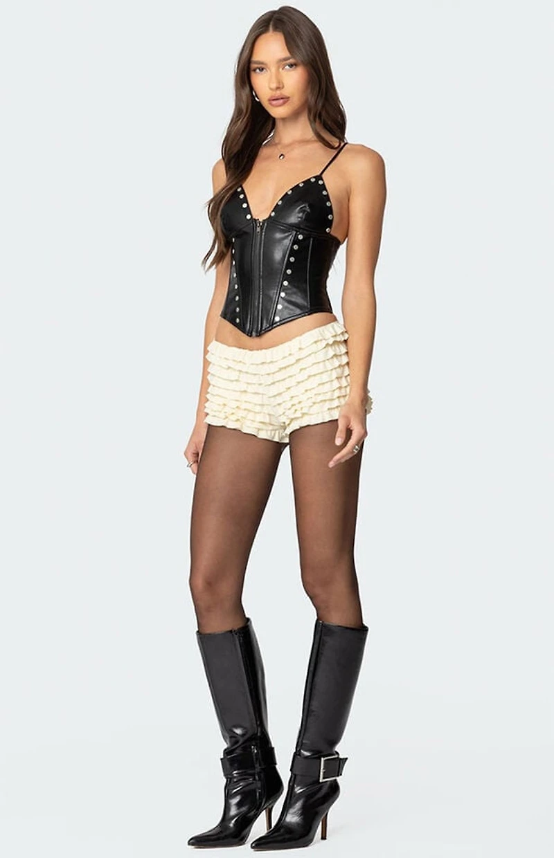 Edikted Ruffled Micro Bloomer Shorts