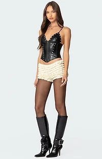 Edikted Ruffled Micro Bloomer Shorts