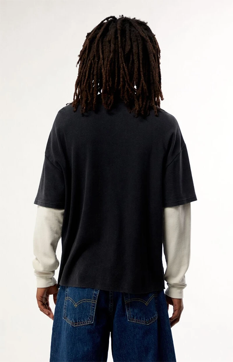 Pacsun Waffle Knit 2Fer Layered Long Sleeve T-Shirt