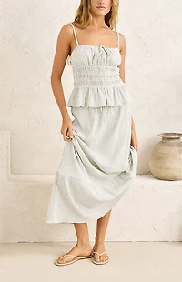 Rhythm Striped Zuri Bias Midi Skirt