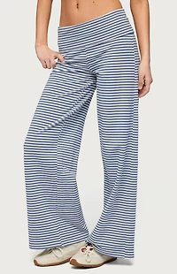 Edikted Petite Lilah Striped Fold Over Pants