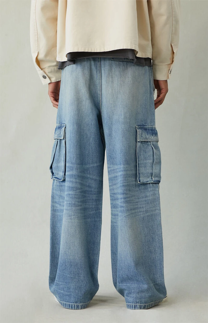 Pacsun Blake Extreme Baggy Jeans Cargo Medium Blue Tint