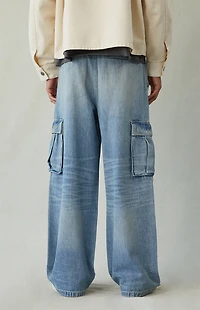 Pacsun Blake Extreme Baggy Jeans Cargo Medium Blue Tint