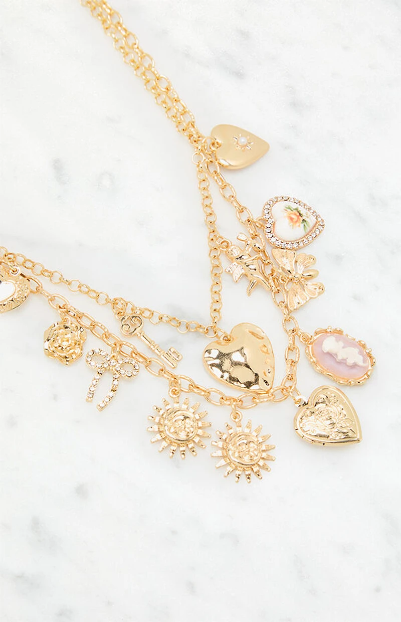 LA Hearts Holly Layered Charm Necklace