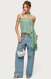 Edikted Two Piece Knit Scarf Top