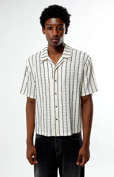 Pacsun Textured Vertical Striped Camp Shirt