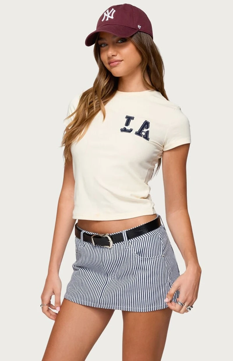 Edikted Liliane Striped Mini Skort