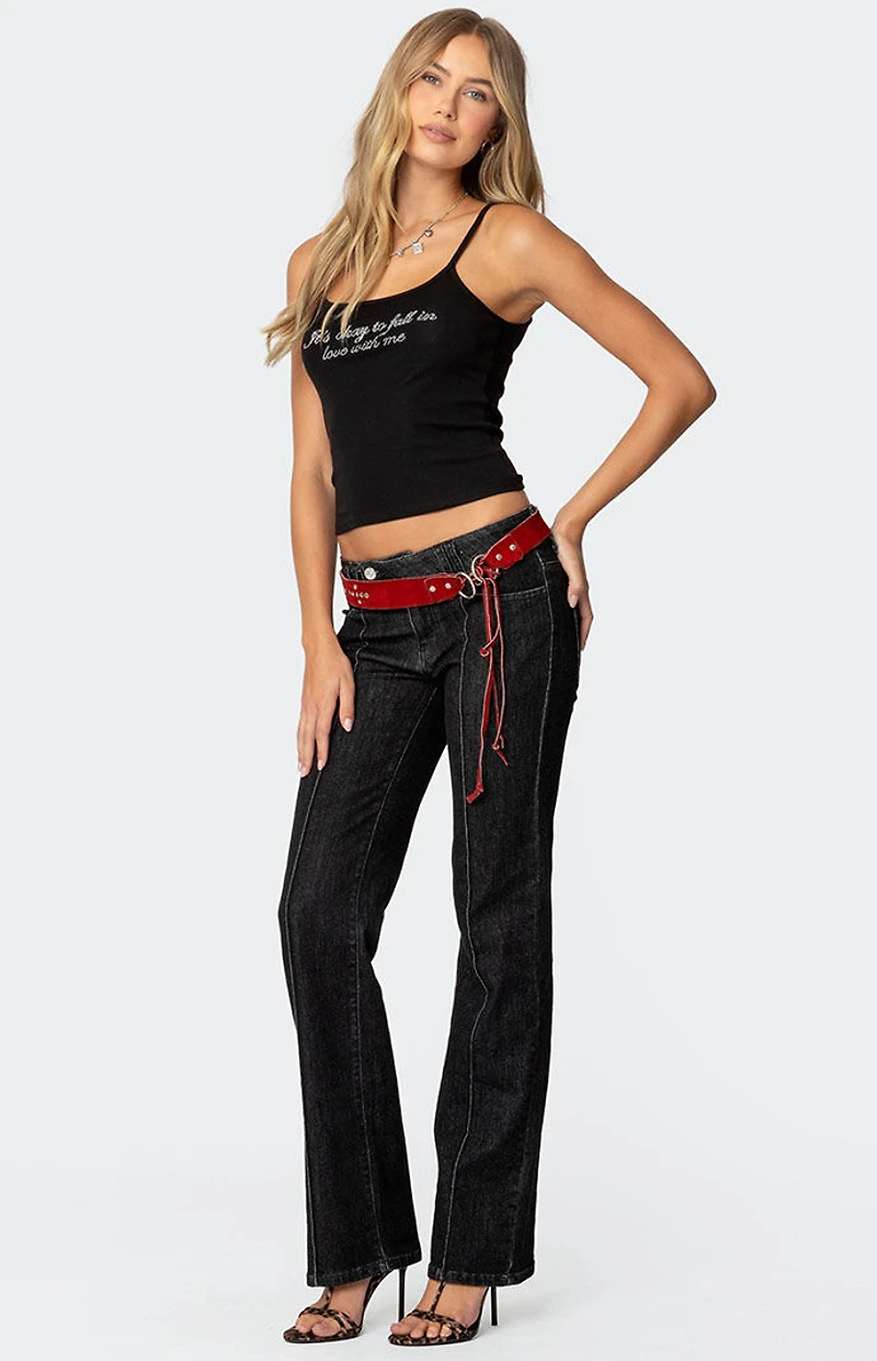 Edikted Avril Bootcut Low Rise Jeans