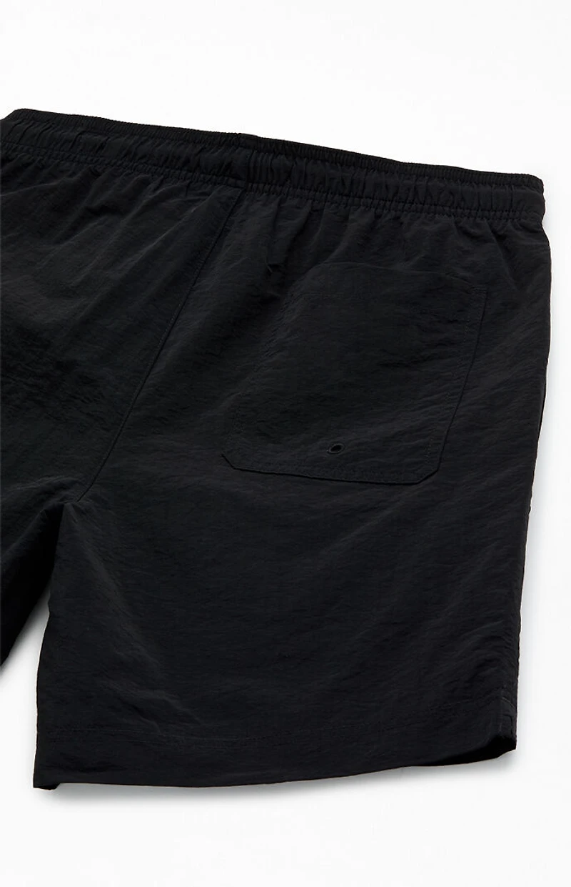 Pacsun Black Solid Collegiate 6.5" Swim Trunks