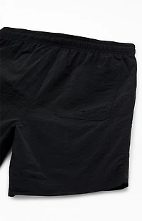 Pacsun Black Solid Collegiate 6.5" Swim Trunks