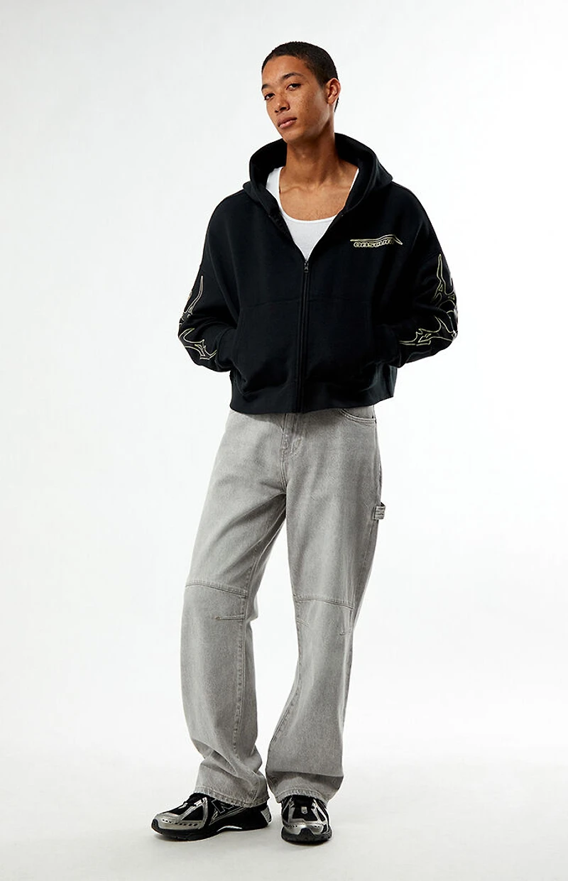 Pacsun Obscura Cropped Full Zip Hoodie