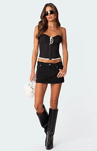 Edikted Abbey Tie Front Corset