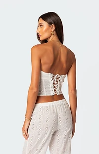 Edikted Lemon Lacey Cotton Corset