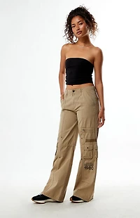 Pacsun Weathered Low Rise Baggy Flare Cargo Pants