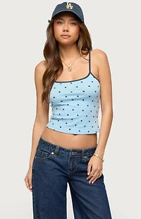 Edikted Carlah Contrast Polka Dot Tank Top