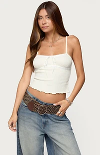 Edikted Misty Lacey Textured Tank Top