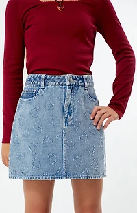 Pacsun Kids Heart Denim Mini Skirt