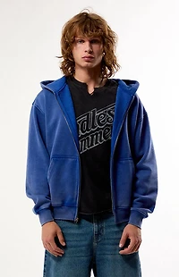Pacsun Blue Snow Wash Full Zip Hoodie