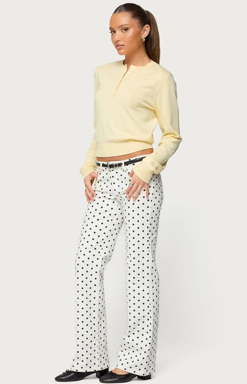 Edikted Yolana Henley Light Knit Sweater