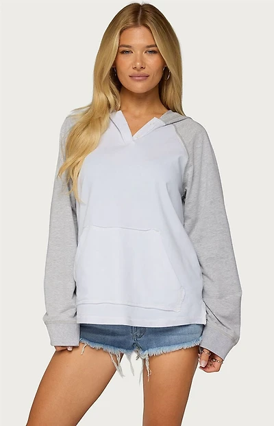 Edikted Jozie Contrast Raglan French Terry Hoodie