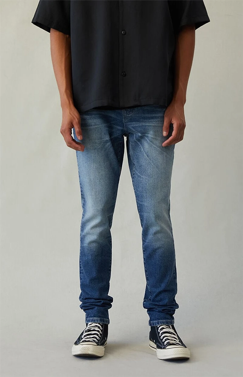 Pacsun Bryce Stacked Skinny Jeans Stretch Medium Indigo