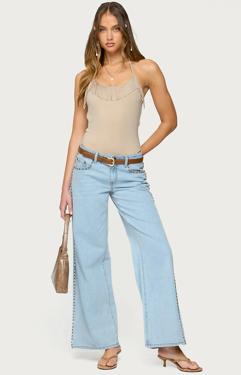 Edikted Colbie Faux Suede Fringe