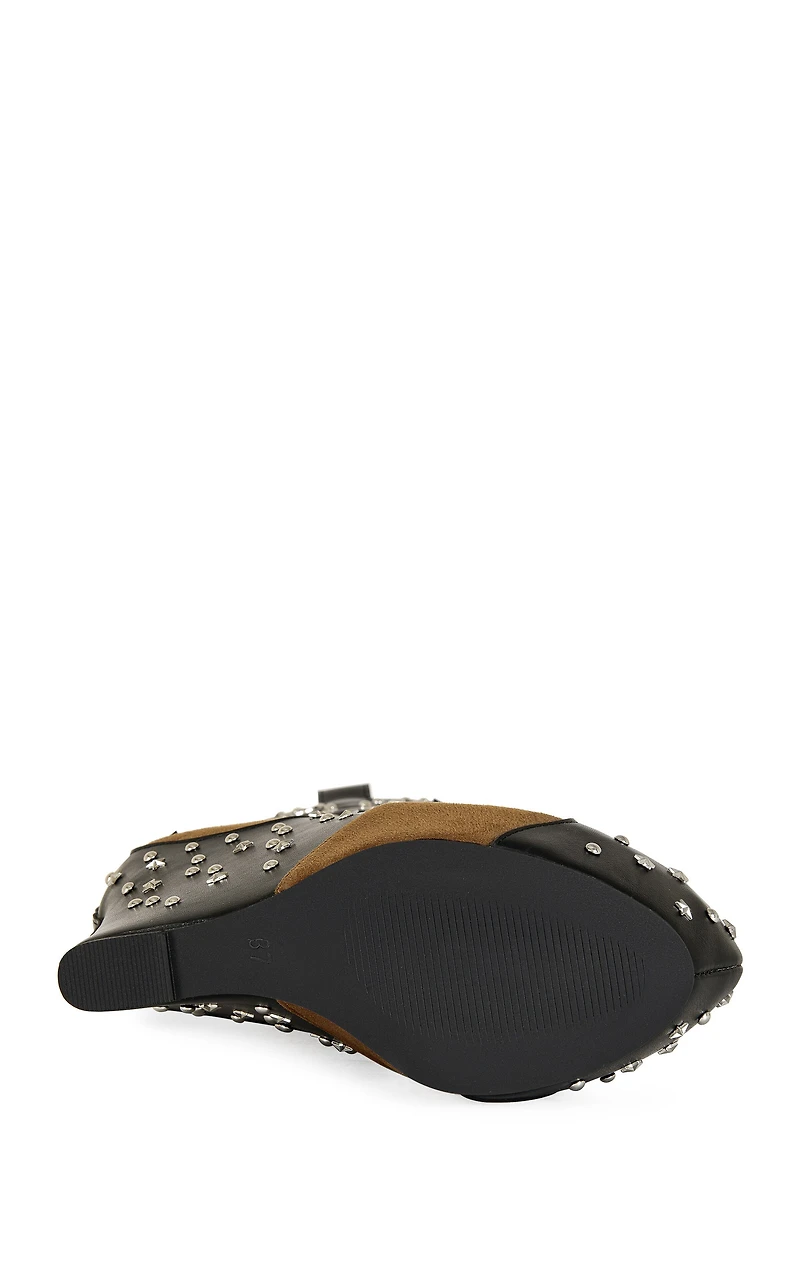 AZALEA WANG Women's Callia Black Wedge Booties