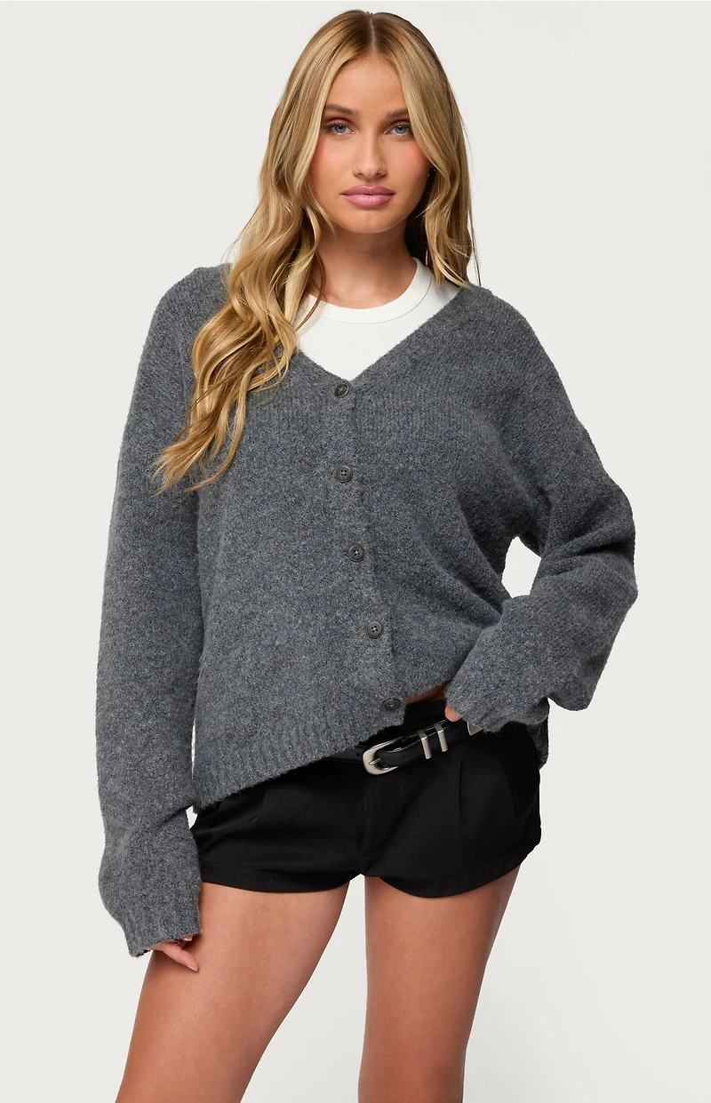 Edikted Shiraz Oversized V Neck Cardigan