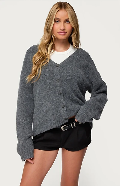 Edikted Shiraz Oversized V Neck Cardigan