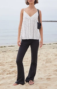 John Galt White Polka Dot Edith Tank Top