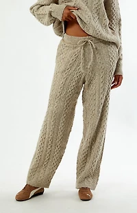Daisy Street Teddy Cable Knit Baggy Sweatpants