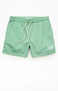 Pacsun Green Crinkle 4.5" Swim Trunks