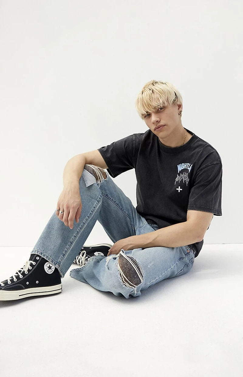 Pacsun Dylan Baggy Jeans Panel Medium Blue