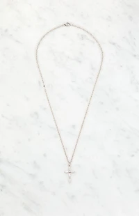 John Galt Rhinestone Cross Necklace