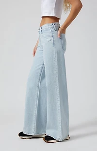 Pacsun Lena Super Baggy Jeans Ripped Light Indigo