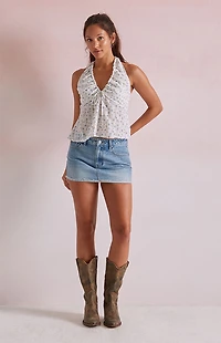 Beverly and Beck Olivia Floral Halter Top