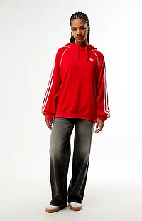 adidas Red SST 3 Stripes Hoodie