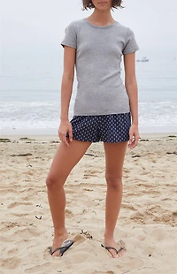 John Galt Black Heather Hailie Short Sleeve Top