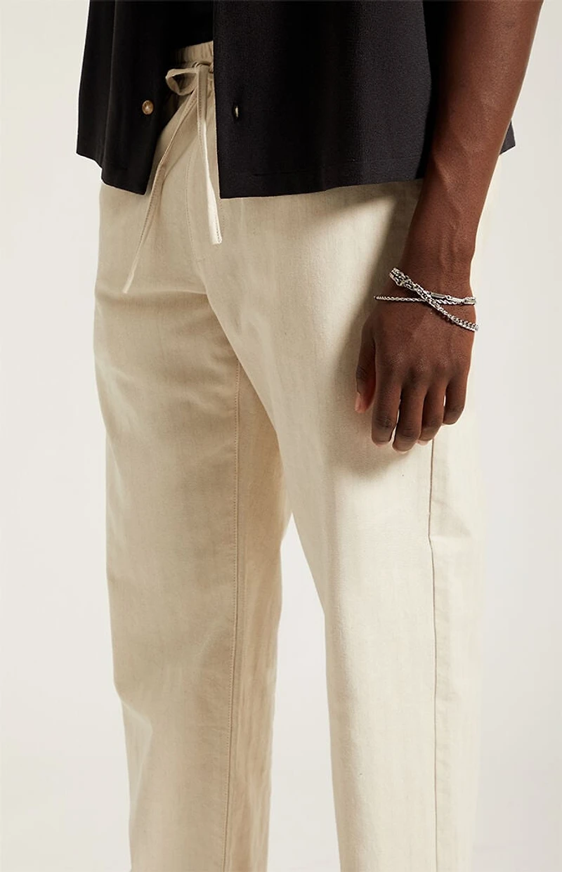 Pacsun Cream Straight Leg Linen Pants