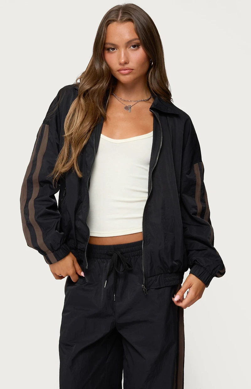 Edikted Kieran Stripey Nylon Track Jacket