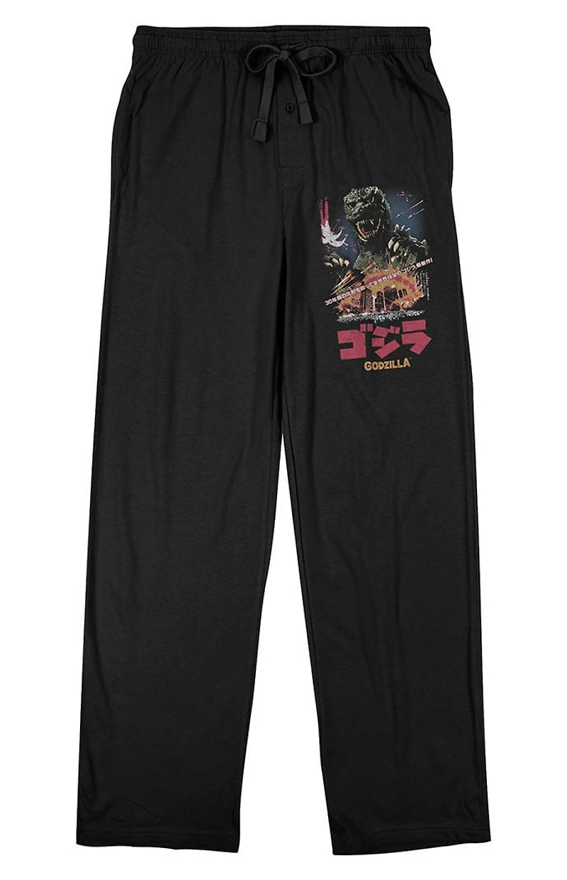 Mens Black Godzilla Classic Sleep Pants