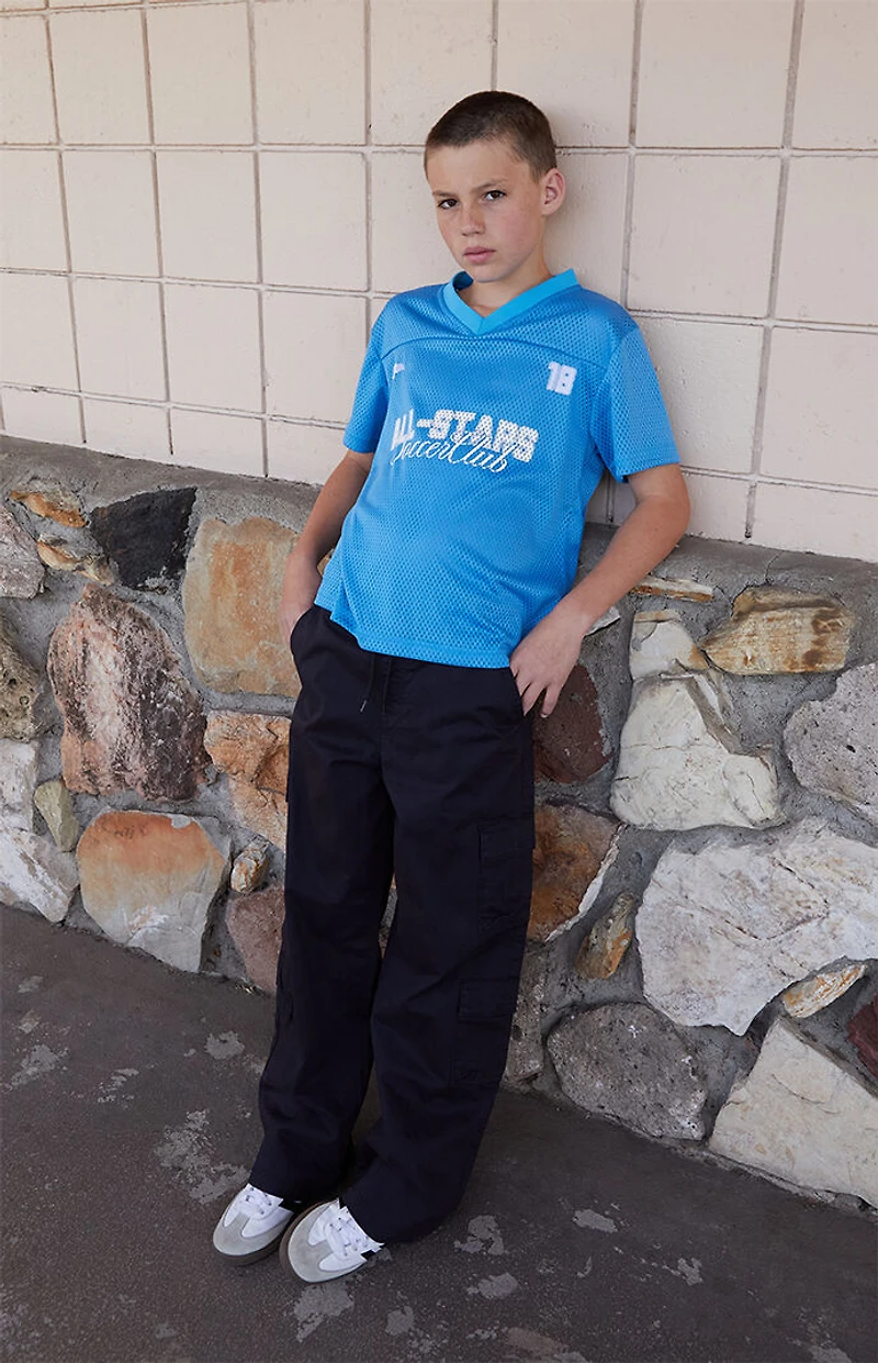 Pacsun Kids All Stars Light Blue Mesh Soccer Jersey