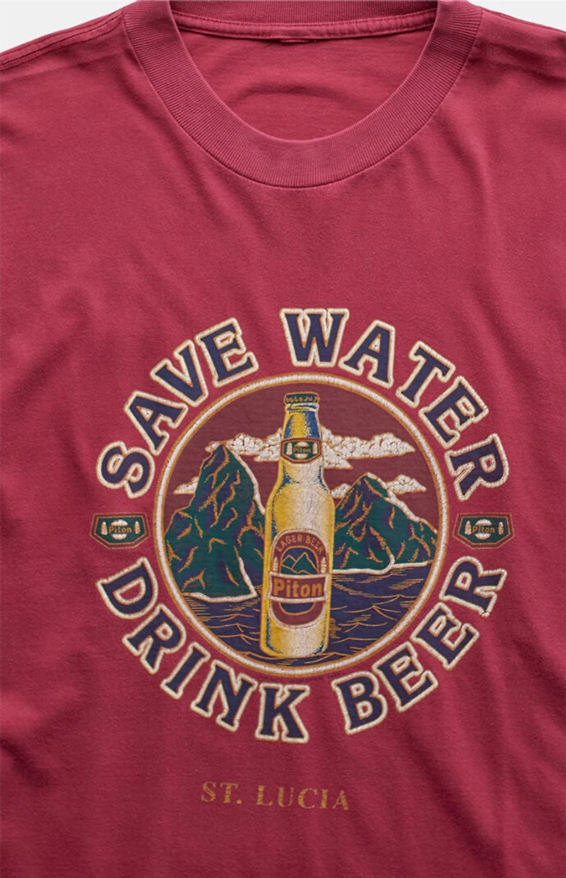 PS VINTAGE 90s Save Water Drink Beer Graphic T-Shirt
